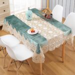 Elegant Embroidered Lace Tablecloth forRectangular Dining Table - Luxurious European Style, Ideal for Family Gatherings, Weddings, and Banquets（70" L x 50" W） - Image 2
