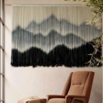 Wall Hanging Mountain Dip-Dyed  Wall Decor Large Modern Fiber Art Boho Wall Decor 57" Wx35 L