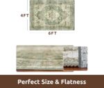-4X6 Area Rugs for Living Room -Soft Vintage Bedroom Rugs-Non Slip Washable Rug-Throw for Living Room Bedroom Bedside Dining Room Office Green - Image 2