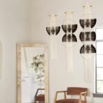 Wall Hanging Combination 3 Pcs Beige and Black Handmade Woven Boho Home Chic Wall Decor Geometric Art Decor Bedroom Nursery Apartment Dorm Decoration Minimalistic Neutral Wall Decor - Image 2