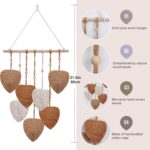 Wall Hanging Decor Leaves Tapestry, Boho Wall Decor Woven Feather Handmade Yarn Tassels Leaf  Wall Art Decorations for Living,Bedroom,Office,Nursery,Apartment Room,16x22 Inch(Brown) - Image 2