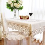 68 Inch X 120 Inch Oblong Vintage Embroidered Brown Flower Classic Tablecloth, Elegant Dining Room Home Decoration Rectangle Table Cloth