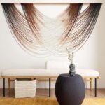 Wall Hanging Brown Boho Wall Decor Large Boho Yarn Tapestry Living Room Bedroom Home Wall Decor 59" W x 35" L