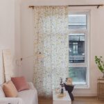 Curtain Semi-Blackout Yellow Florals Print Cotton Linen Fabric, Handmade Tassels Rod Pocket Bohemian Farmhouse Country Window Drapes for Living Bedroom, 59" W x 84" L, 1 Panel - Image 2