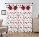 Embroidery Sheer Curtain 2 Panels Set - Luxury Window Curtain Attached Valance with Satin Backing and 2 Tie Backs for Living Room,Dining Room, 54x95 inches, Burgundy - Image 2