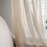 Curtains Crochet Lace Semi-Sheer Bohemian Hollow Knitted Handmade Tassels, Rod Pocket Window Treatment Vintage Rustic Farmhouse Drapes for Living Bedroom, 1 Panel 59" W x 84" L, Beige - Image 2