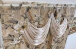 Burnt-Out Printed Organza Window Curtain Panel Drape with Attached Fancy Valance and Taffeta Backing (Sand, 55 x 84 inches + Attached Valance x 2pcs) - Image 2