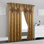 Elegant Comfort  Jacquard Look Curtain Panel Set with Attached Valance 54" X 84 inch (Set of 2), Taupe - Image 2