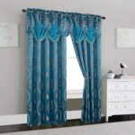 Elegant Comfort Luxurious Beautiful Curtain Panel Set with Attached Valance and Backing 54" X 84 inch (Set of 2), Navy Blue - Image 2