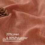Terracotta Linen Curtains 63 Inch for Bedroom, Light Filtering Neutral Semi Sheer Window Boho Curtains Back Tab and Rod Pocket Panels for Living Room, 2 Panels, 52 x 63 Inch - Image 2